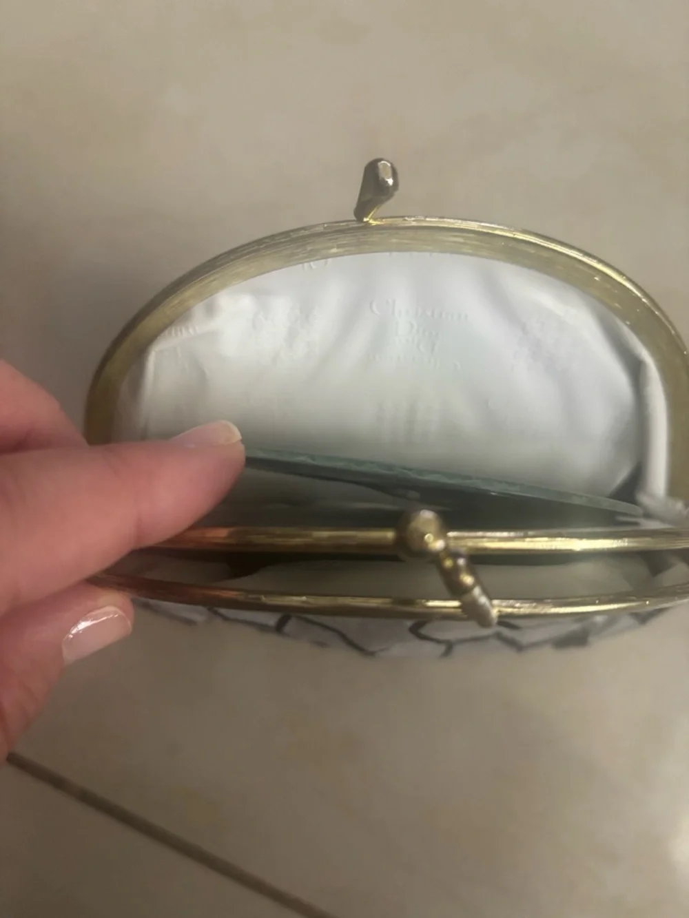 Christian Dior vintage Silver Monogram Coin Purse
